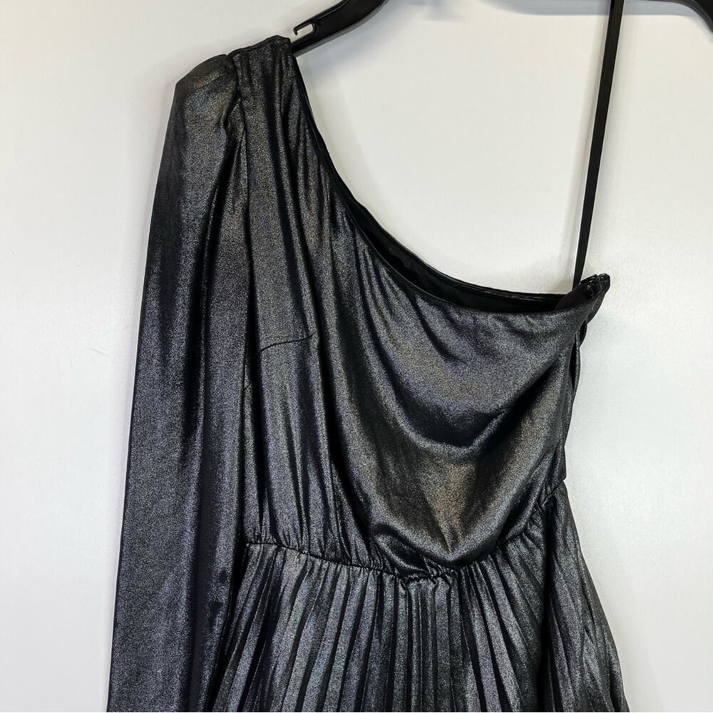 Derek Lam Collective Metallic One Shoulder Mini dress silver - 36 (US 0) - Picture 6 of 13